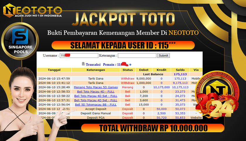 JACKPOT DI TOTOMACAU 5D – ID MEMBER 1158***