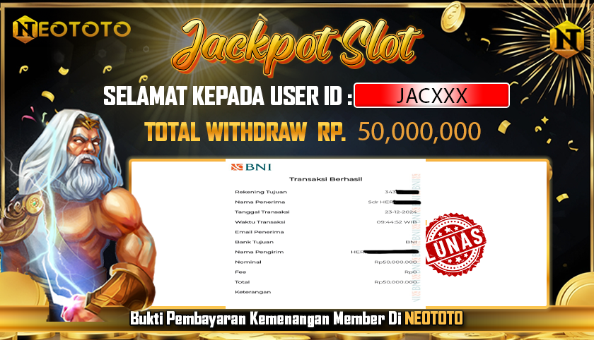 JACKPOT SLOT DARI MEMBER SETIA NEOTOTO HARI INI 23/12/2024 💸💸