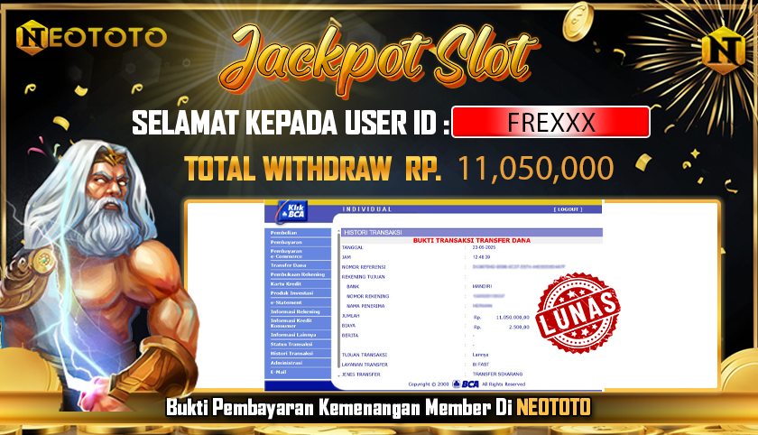 JACKPOT SLOT DARI MEMBER SETIA NEOTOTO HARI INI 23/05/2025 💸💸